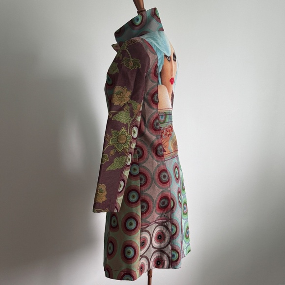Desigual - Colorful Floral and Geometric Patchwork Coat - Picture 6 of 12